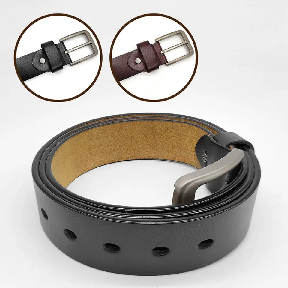 Amemidin - Your Smile Makes Me Smile - Couple Personalized Custom Engraved Leather Belt - Gift For Husband, Boyfriend, Anniversary