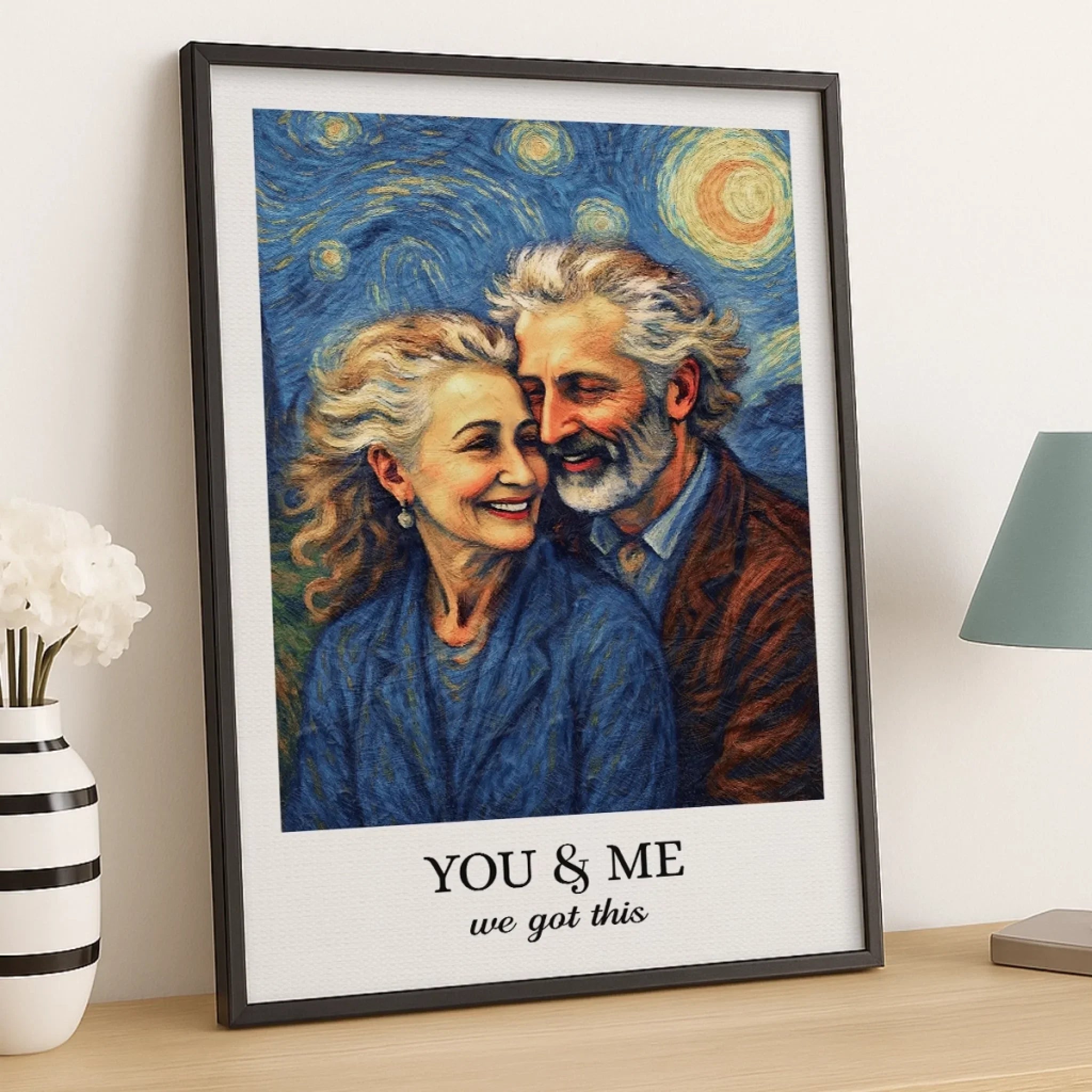 Amemidin | The Timeless Love Poster: Personalized Vintage Elegance for Eternal Couples