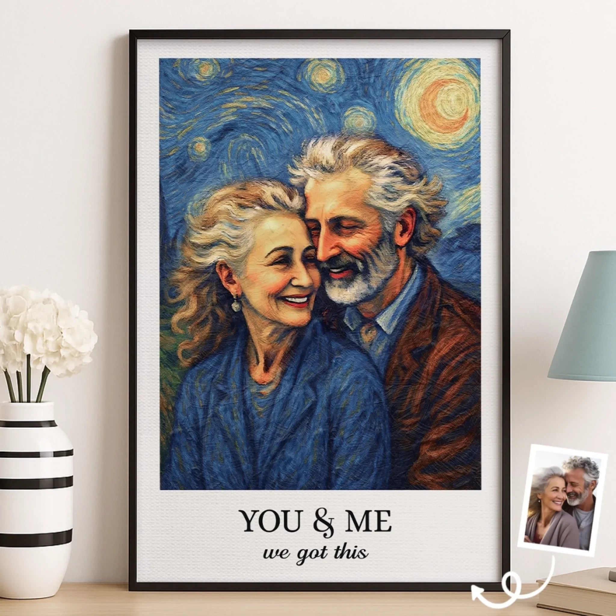 Amemidin | The Timeless Love Poster: Personalized Vintage Elegance for Eternal Couples